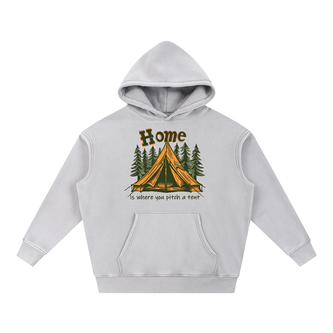 HIKING LOVER Snow Wash Fleece Oversize Hoodie