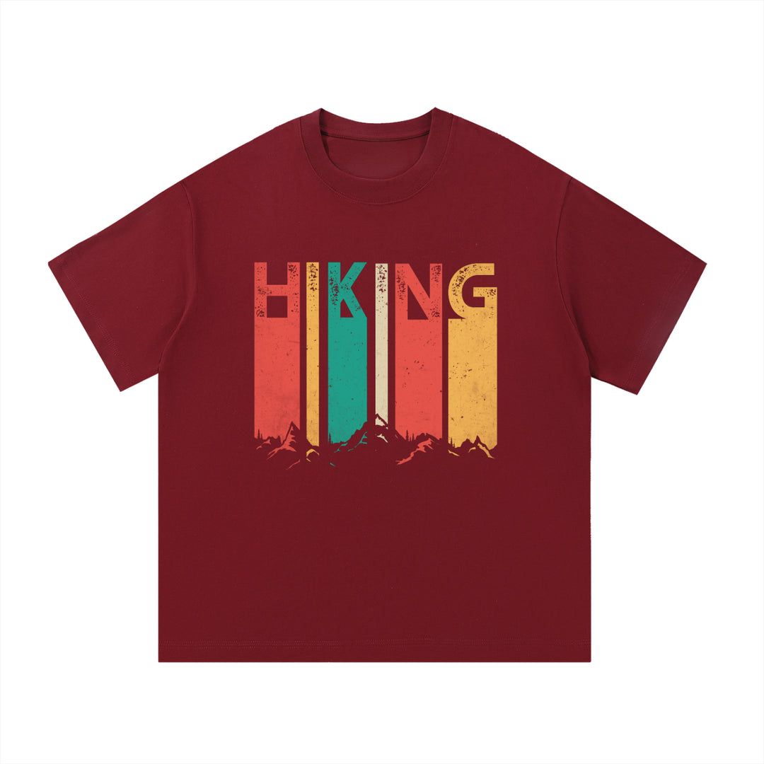 Hiking Retro Vintage Stripe Typography Tee