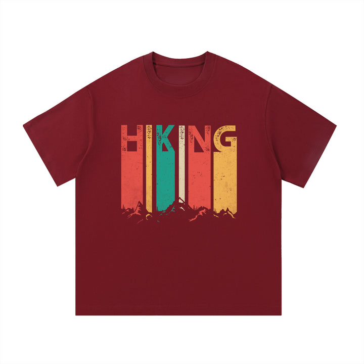 Hiking Retro Vintage Stripe Typography Tee