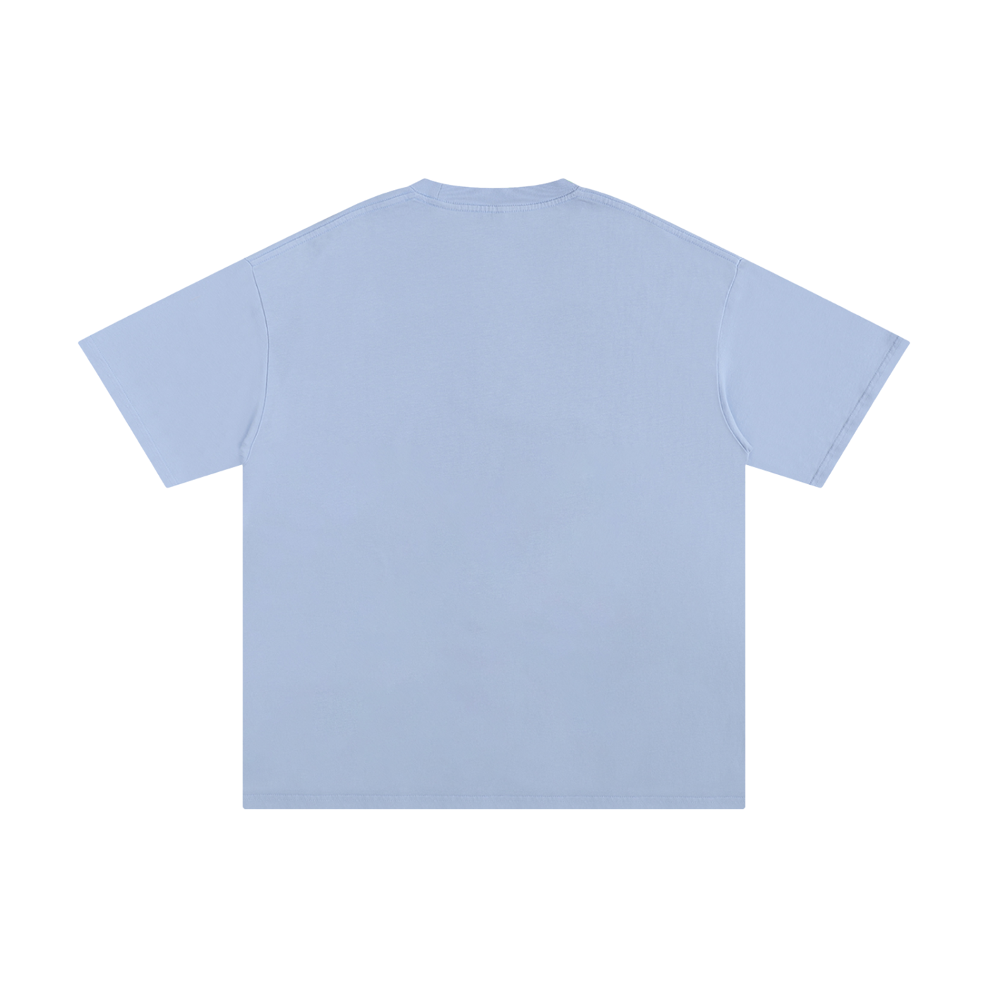 Dog Dads Are Hot Varsity Type Cotton Tee in Sky Blue, back view.
