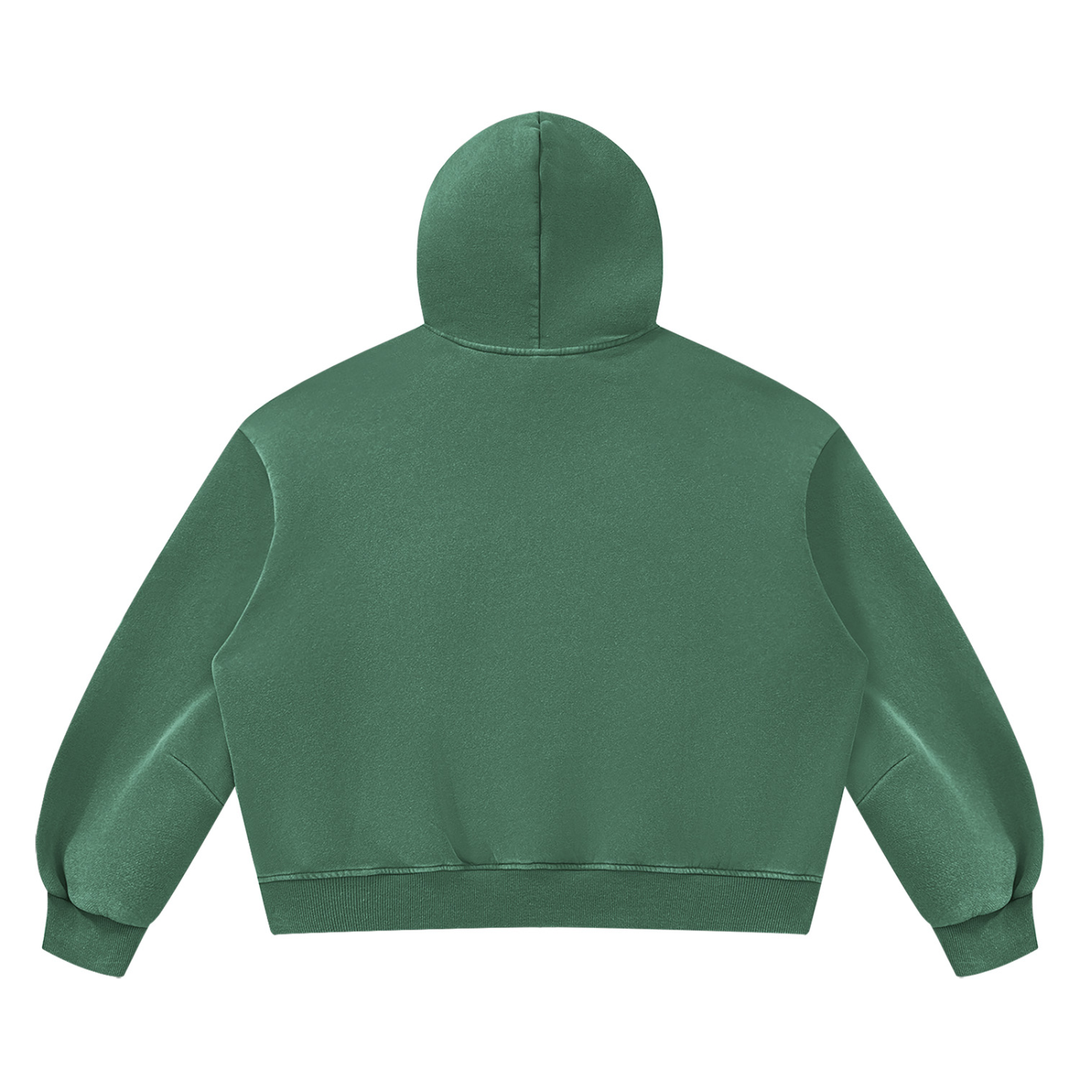 WOMEN HODDIES Vintage Wash Boxy Fleece Hoodie