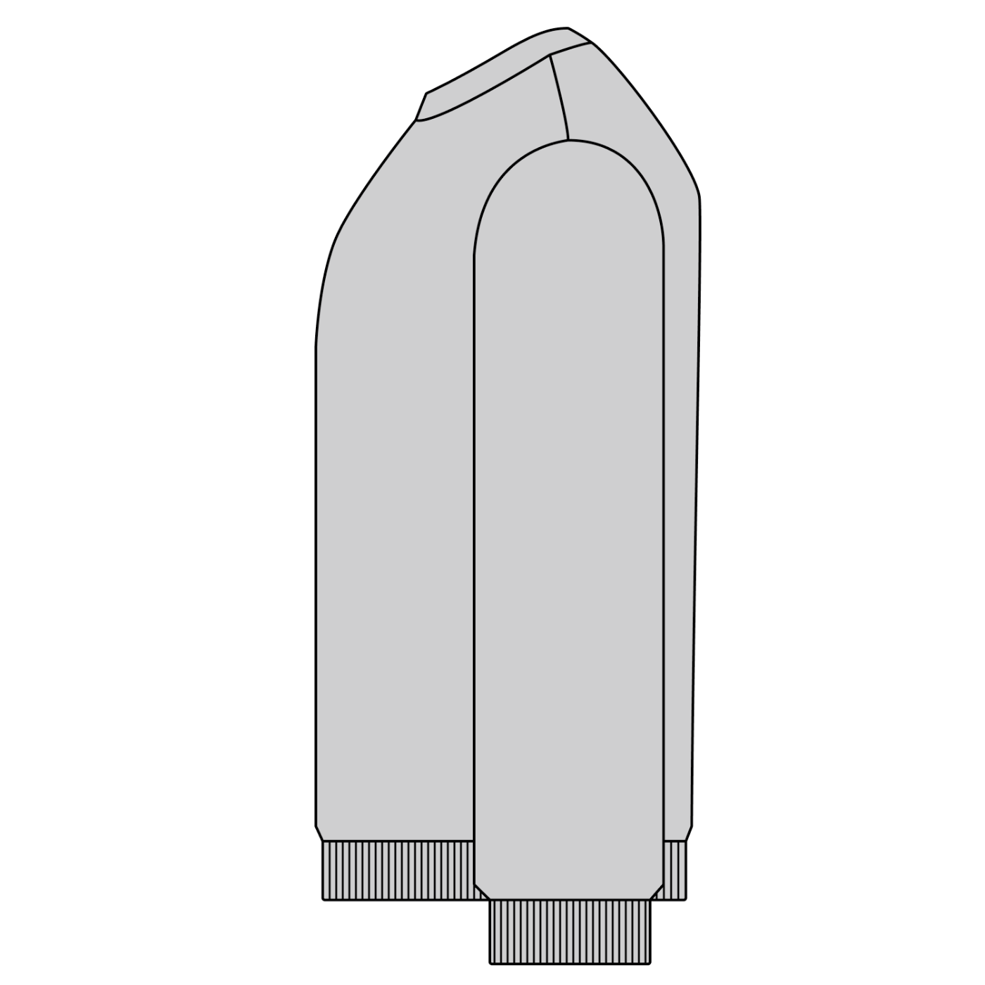 Bruh We Back Teacher Washed Sweatshirt in Black, technical side-view drawing.