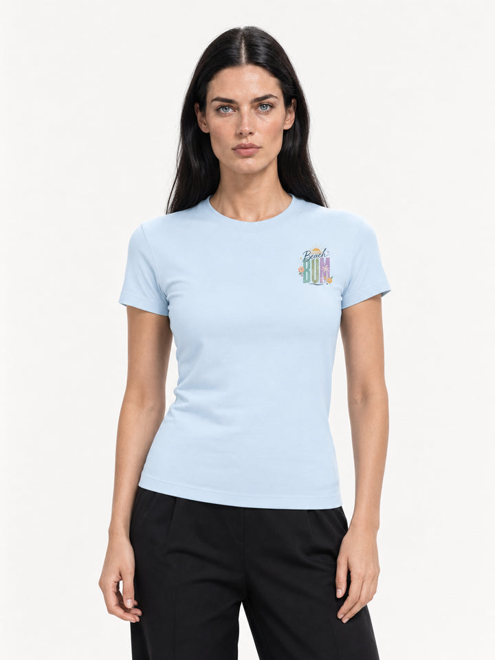 Beach Bum Left-Chest Summer Bodycon Tee