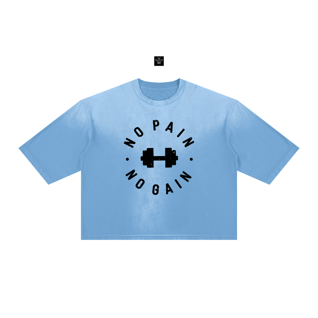 WOMEN GYM WEAR Vintage Wash Sunfade Boxy T-Shirt