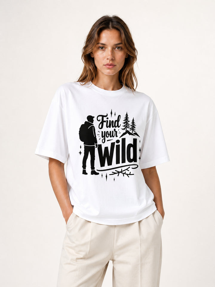 hiking lover Find Your Wild Hand-Lettered Outdoor Tee