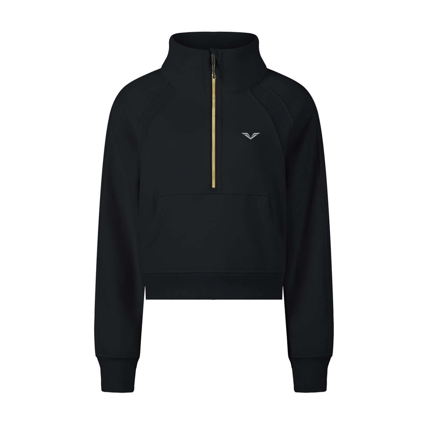 Wing Logo Cropped Half-Zip Hooded Sweatshirt