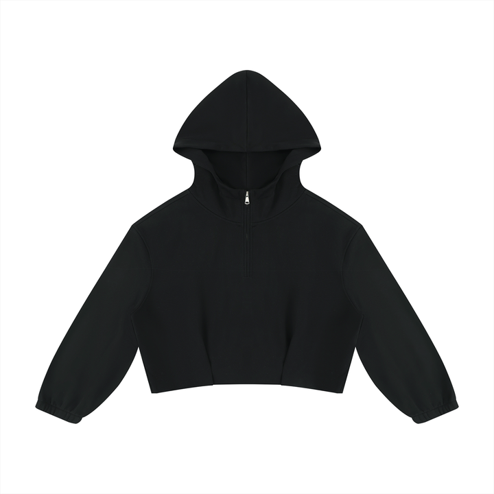 Women HODDIES  Boxy Quarter-Zip Hoodie