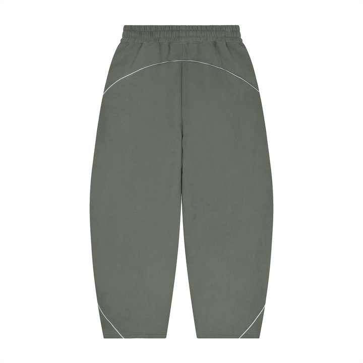 women pent  Piping Fleece Barrel Leg Sweatpants