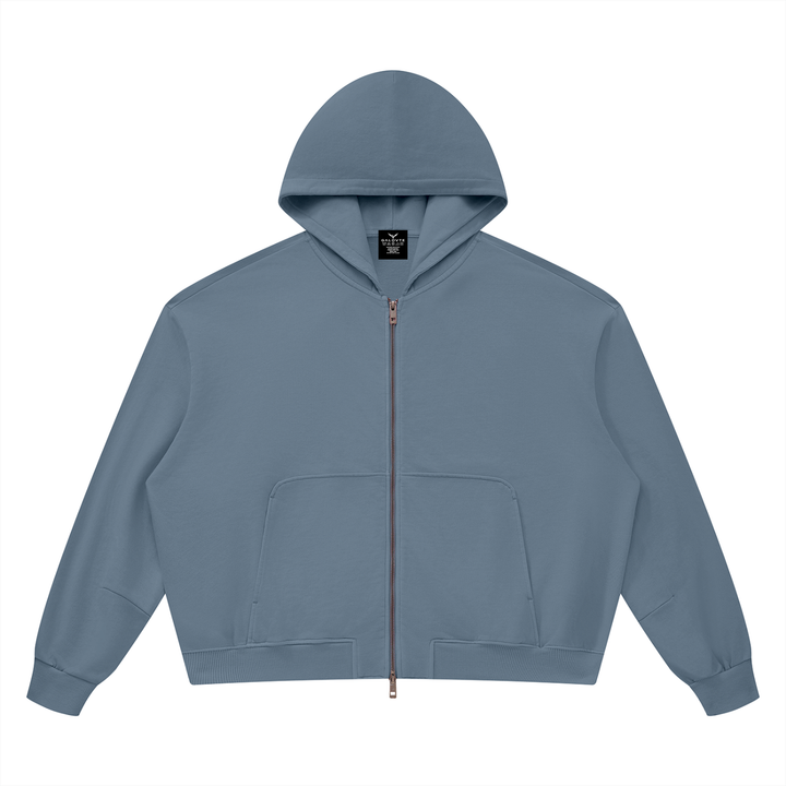 WOMEN HODDIES  Vintage Wash Boxy Full Zip Hoodie