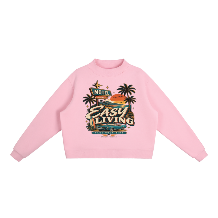 WOMEN GRAPHIC Essential Fleece Mock-Neck Crew Sweatshirt