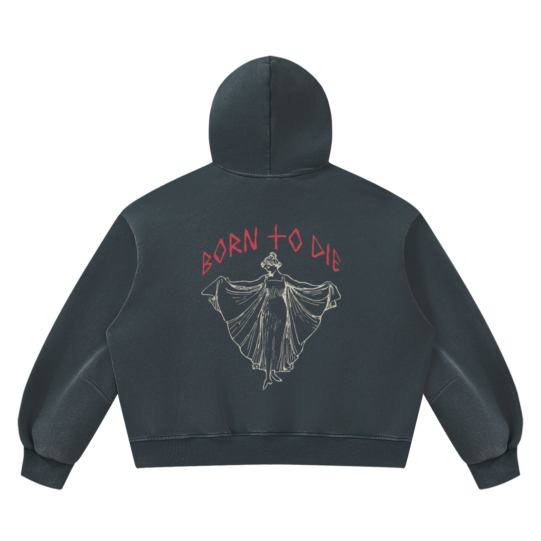 WOMEN GRAPHIC  Vintage Wash Boxy Fleece Hoodie