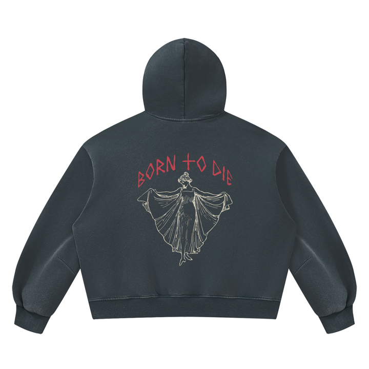 WOMEN GRAPHIC  Vintage Wash Boxy Fleece Hoodie