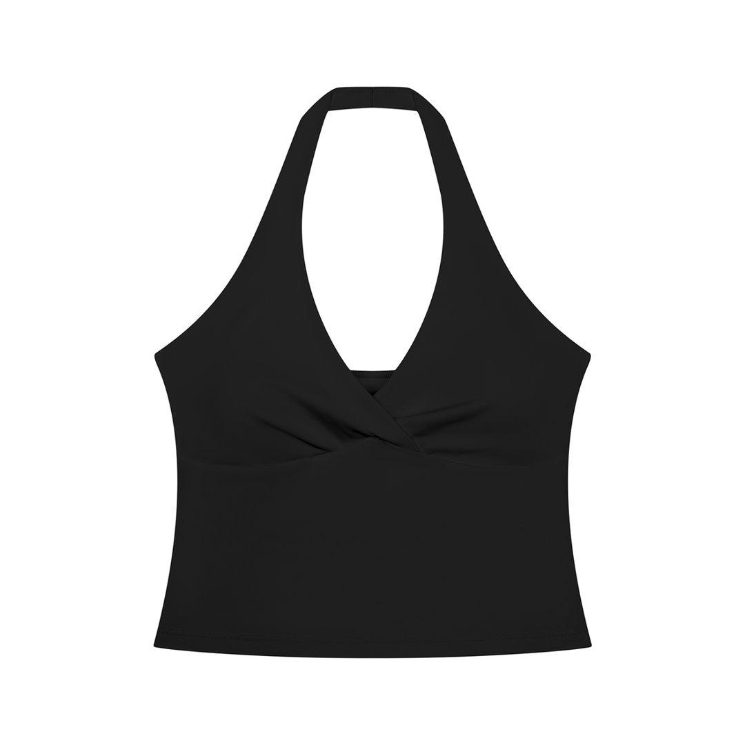 Women gym wear  Ruched Halter Yoga Tank Top