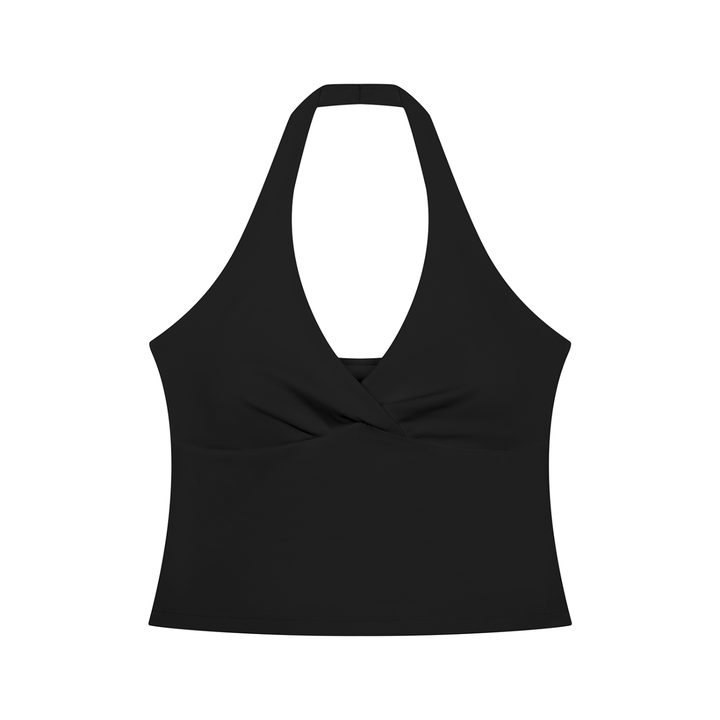 Women gym wear  Ruched Halter Yoga Tank Top