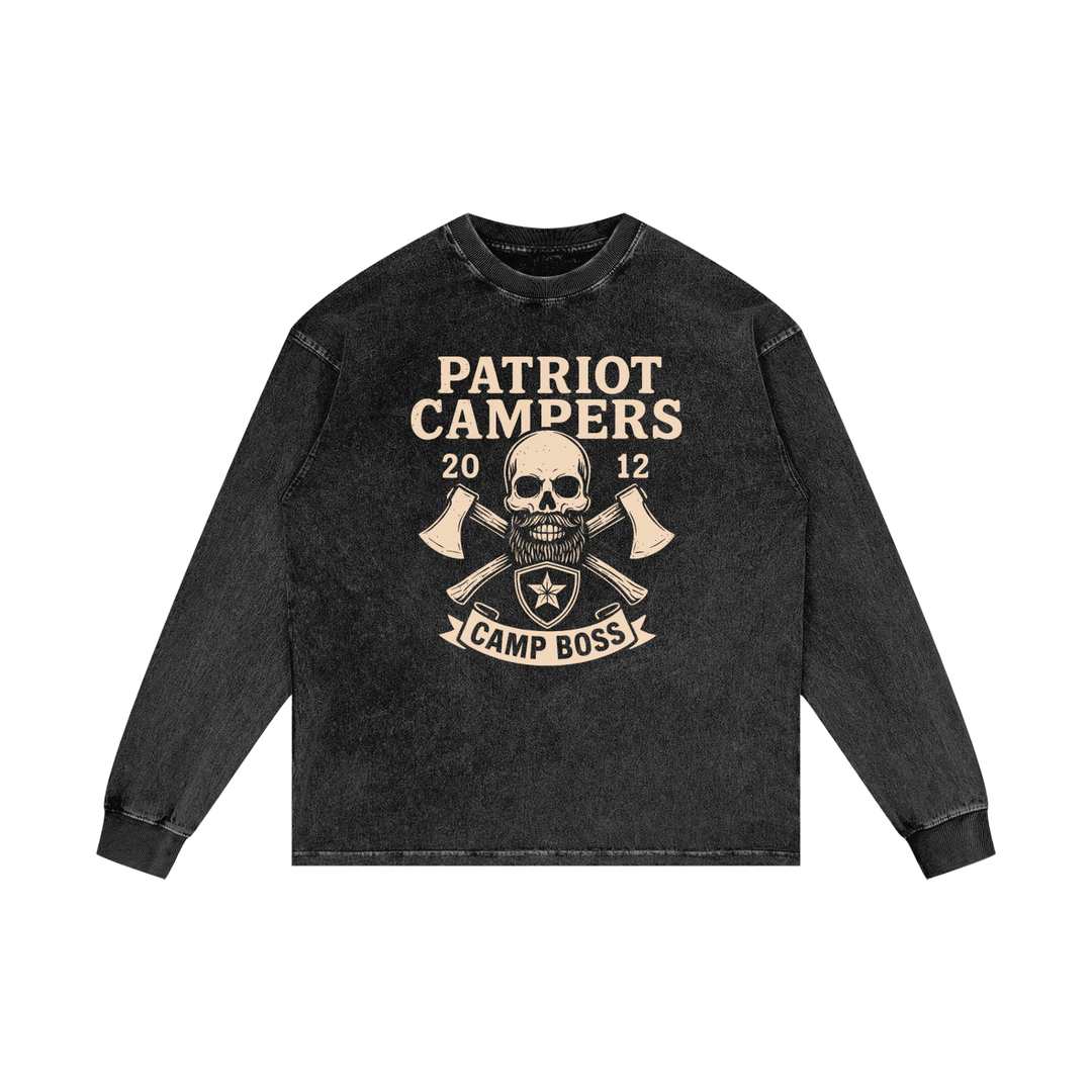 men. graphic Acid Wash Oversize Long Sleeve T-Shirt