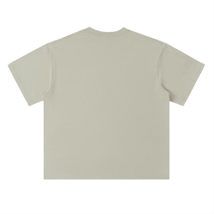 I Suck At Hiking Funny Cartoon Bear Tee in Gray Green, back view.