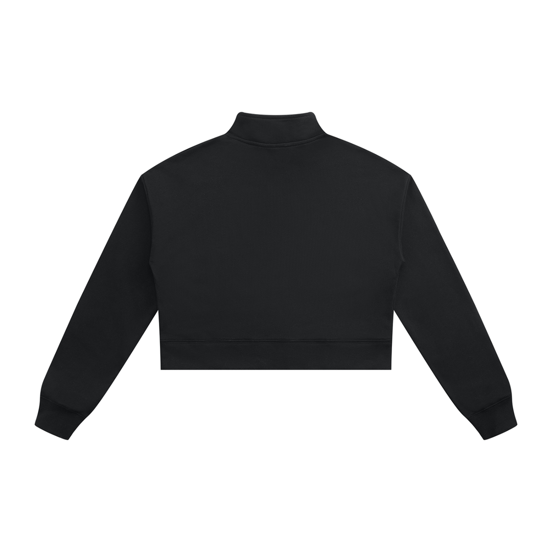 Women hoddies Crop Quarter-Zip Sweatshirt