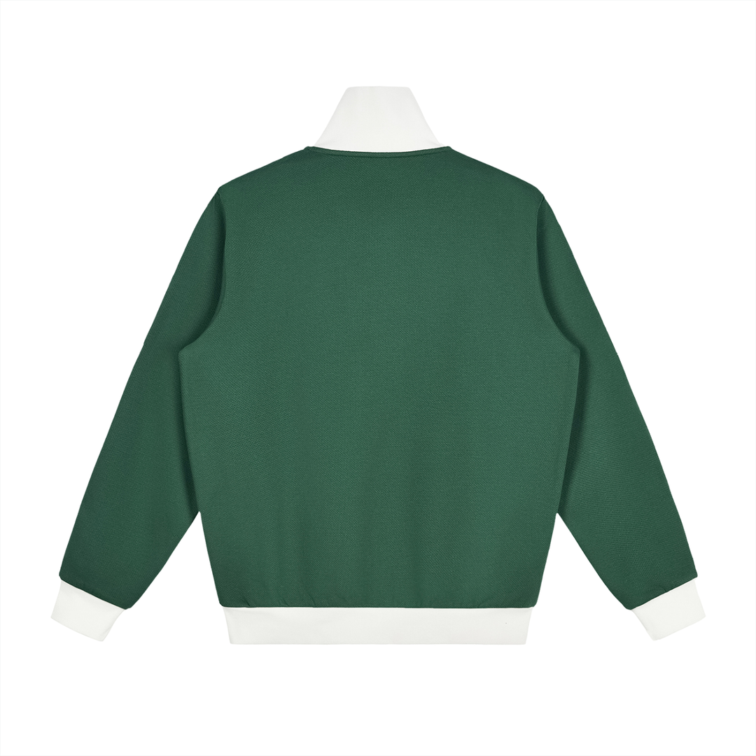 MEN COAT AND JACKET Contrast Side Stripe Fleece Track Jacket