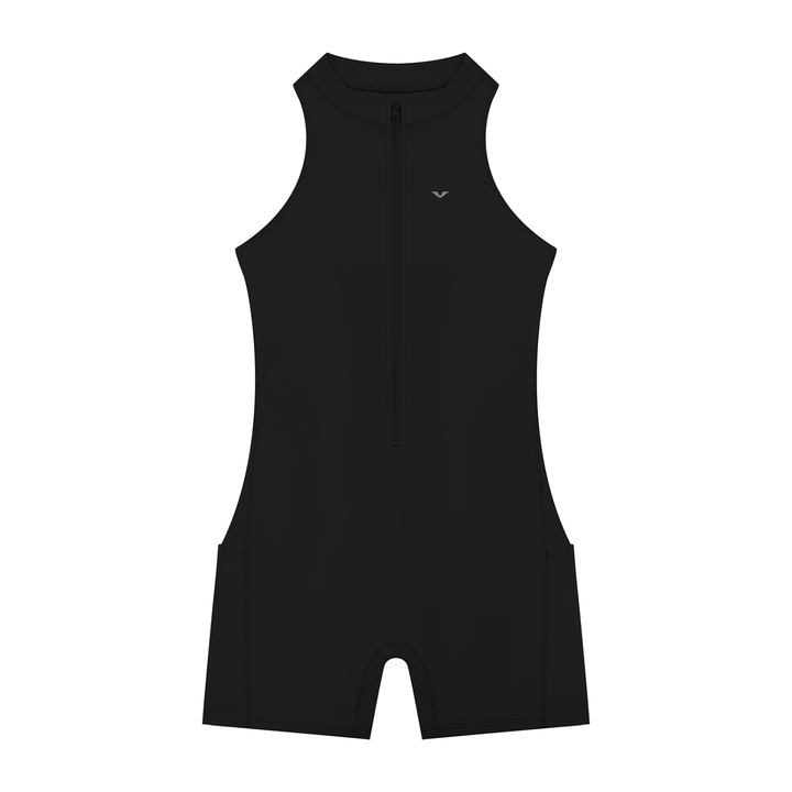 Women’s gym wear Quarter-Zip Yoga Romper