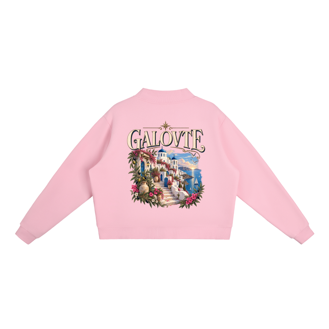 women graphic Essential Fleece Mock-Neck Crew Sweatshirt