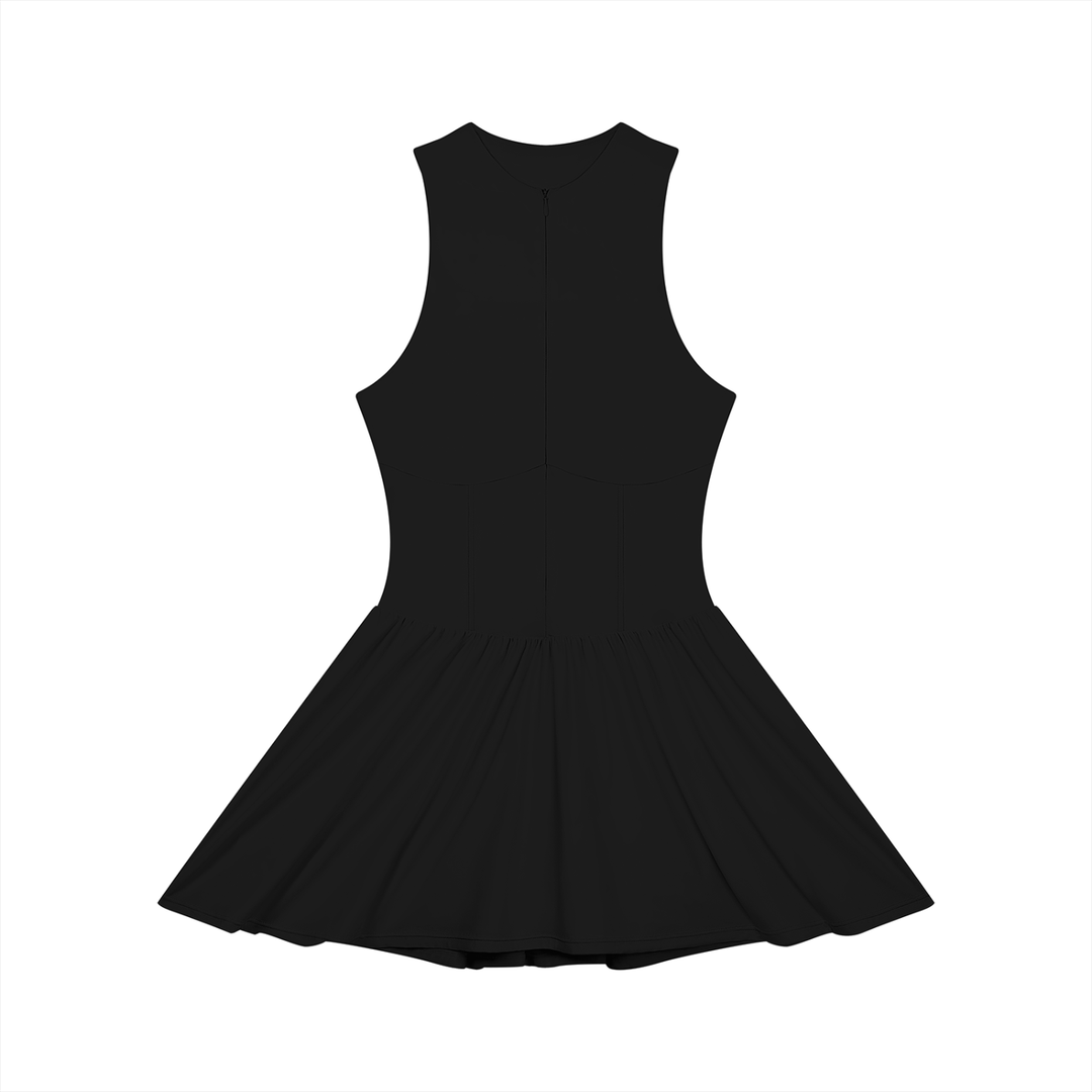 Women’s one piece Ruched Sleeveless Full-Zip Dress