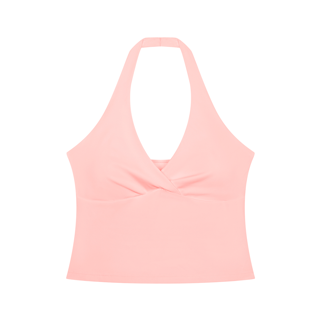 Women gym wear  Ruched Halter Yoga Tank Top