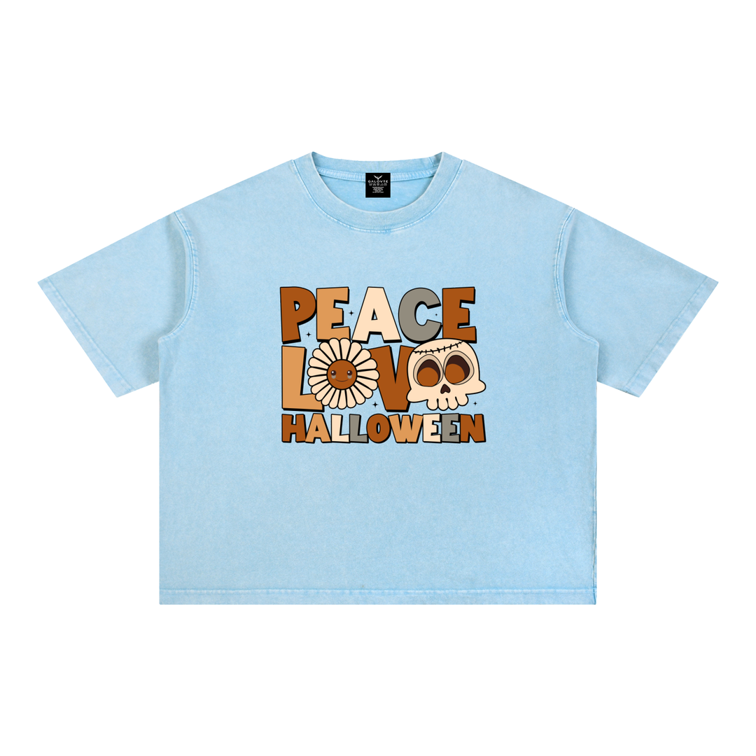 women graphic Mineral Wash Boxy Cotton T-Shirt