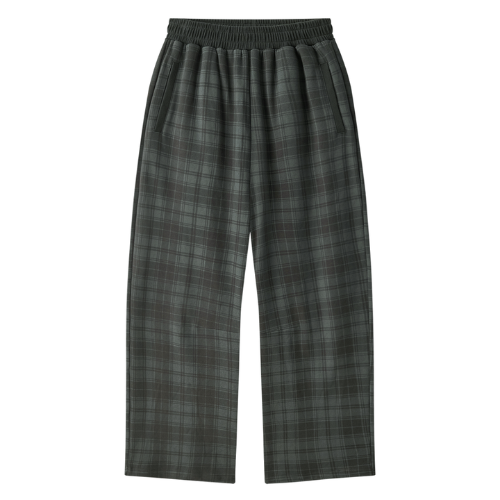 women pent Unisex Plaid Straight Leg Pants