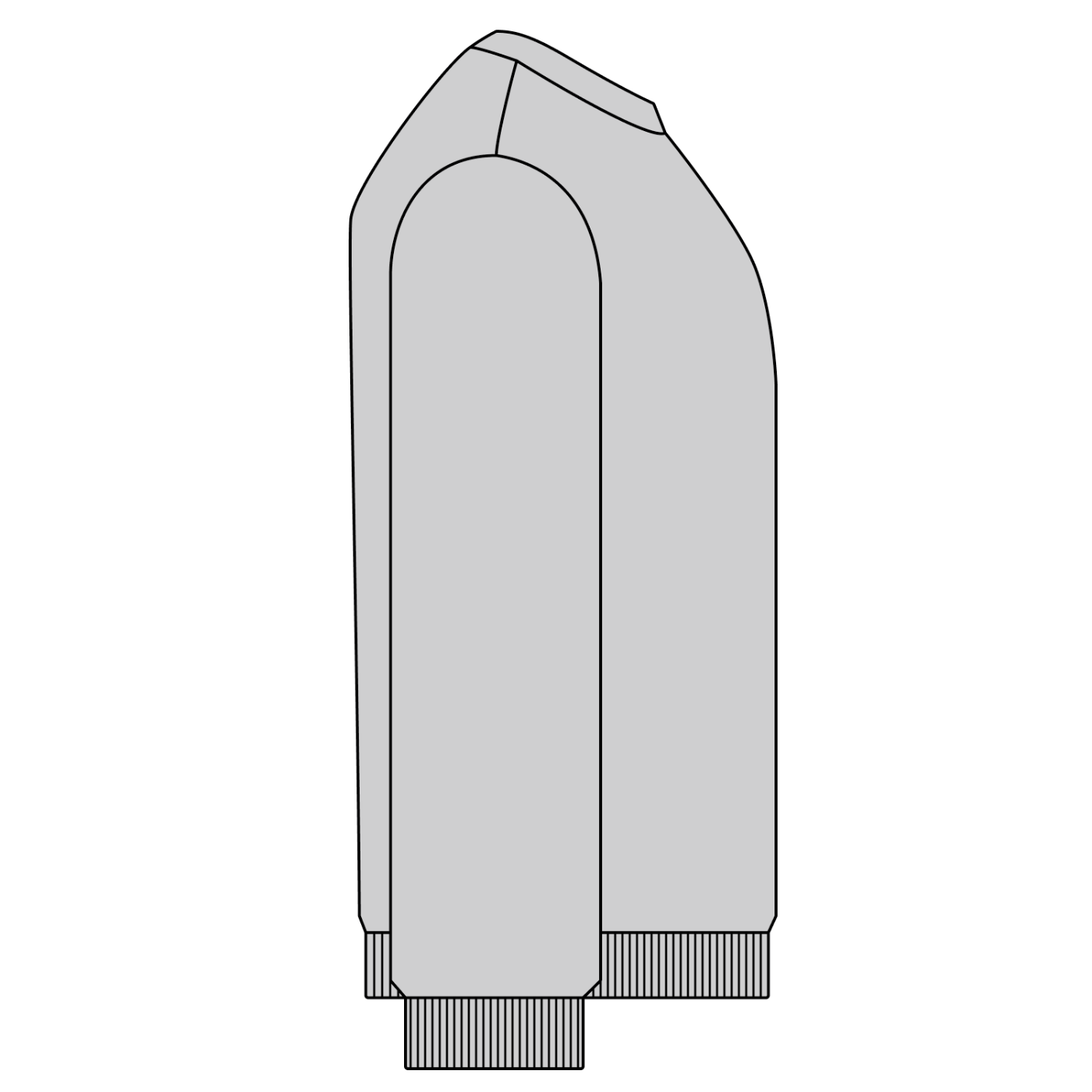 Bruh We Back Teacher Washed Sweatshirt in Black, technical side-view drawing.