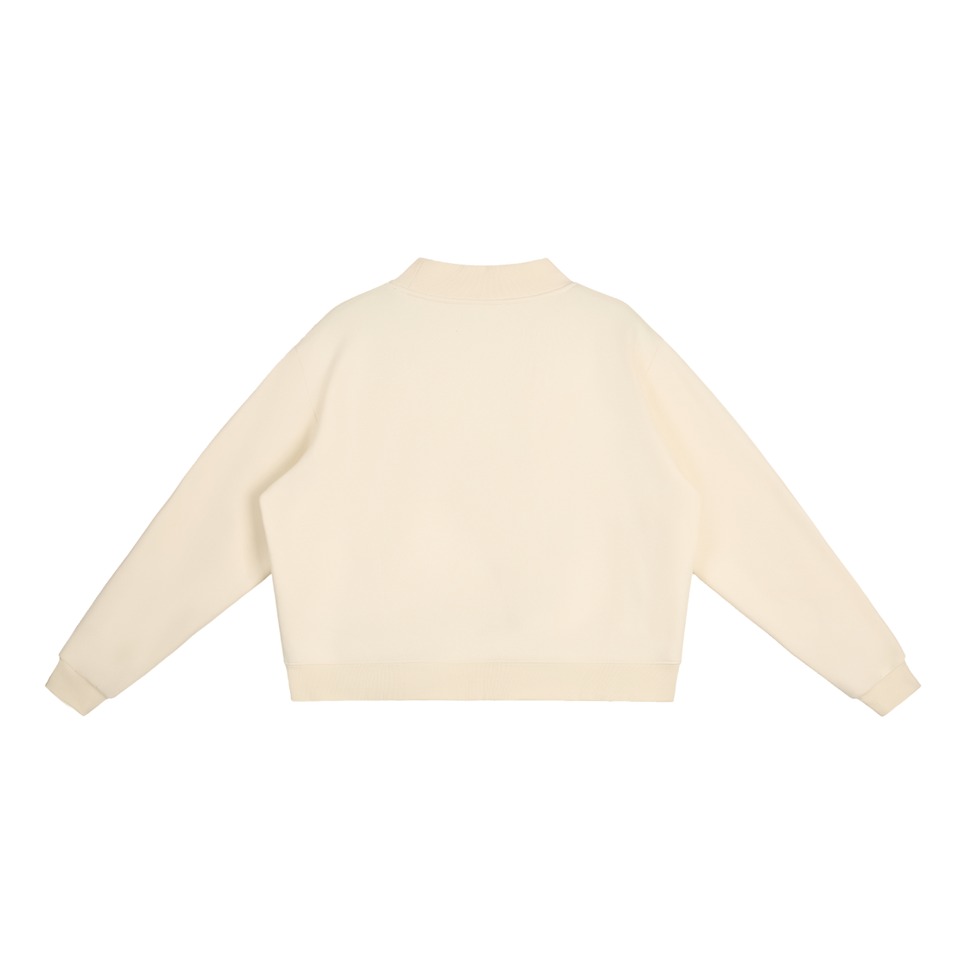 Just A Mama Raising Good Humans Goose Sweatshirt in Cream Apricot, back view.