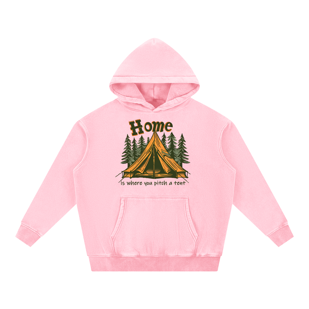 HIKING LOVER Snow Wash Fleece Oversize Hoodie