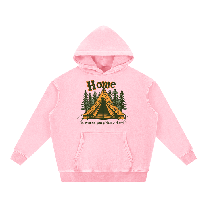HIKING LOVER Snow Wash Fleece Oversize Hoodie