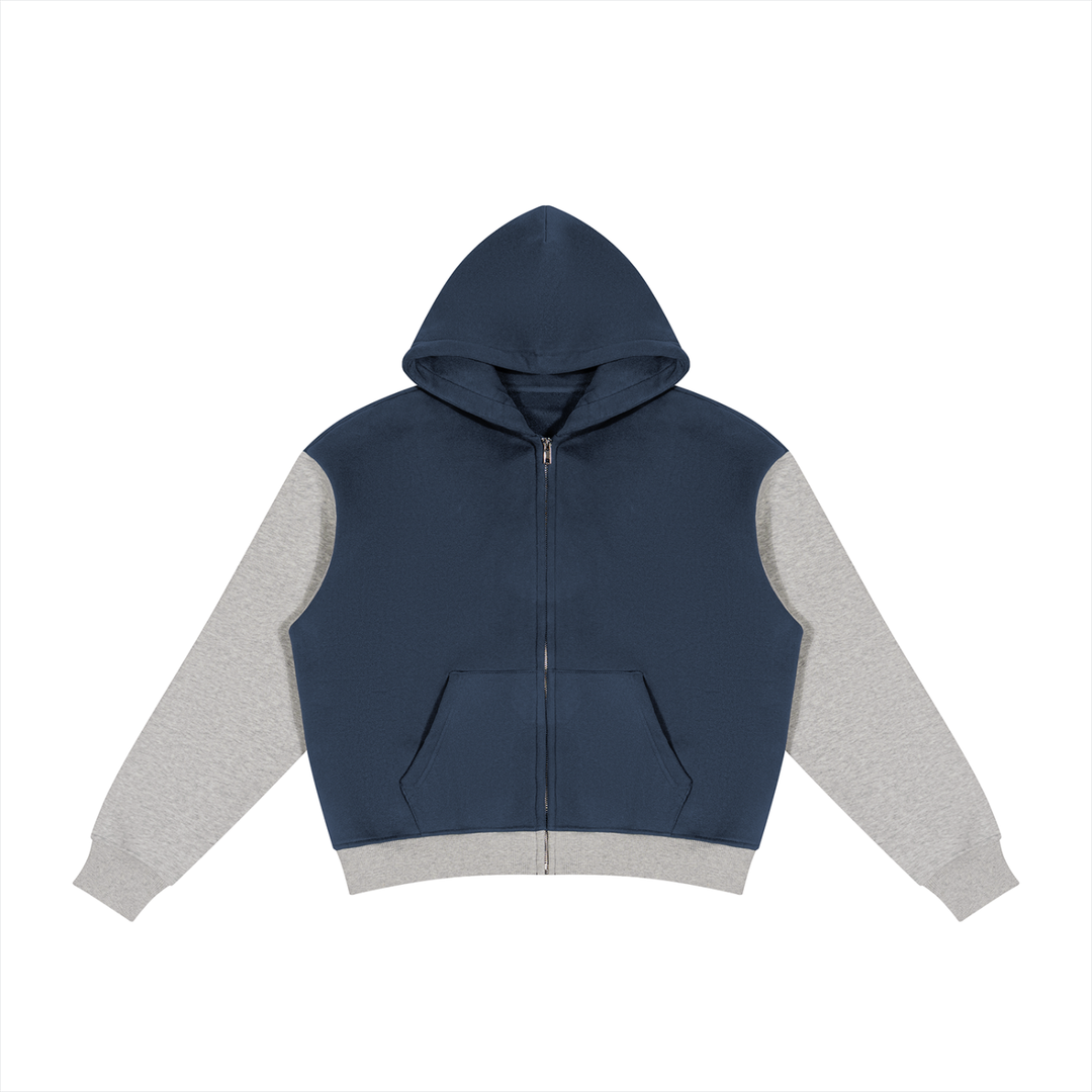 men brand Color Block Fleece Full Zip Hoodie