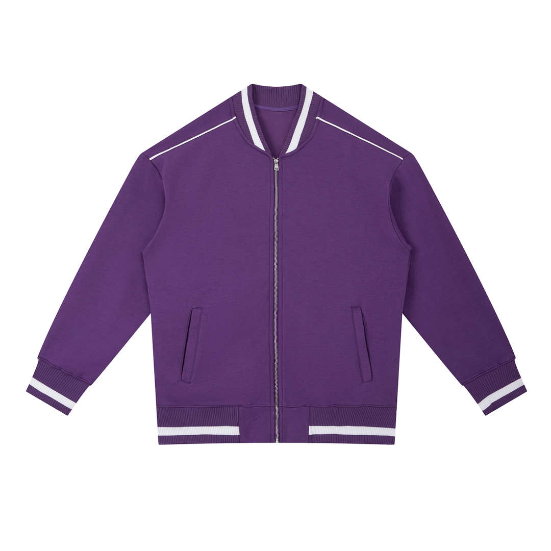WOMEN COAT AND JACKET Contrast Piping Zip Bomber Jacket