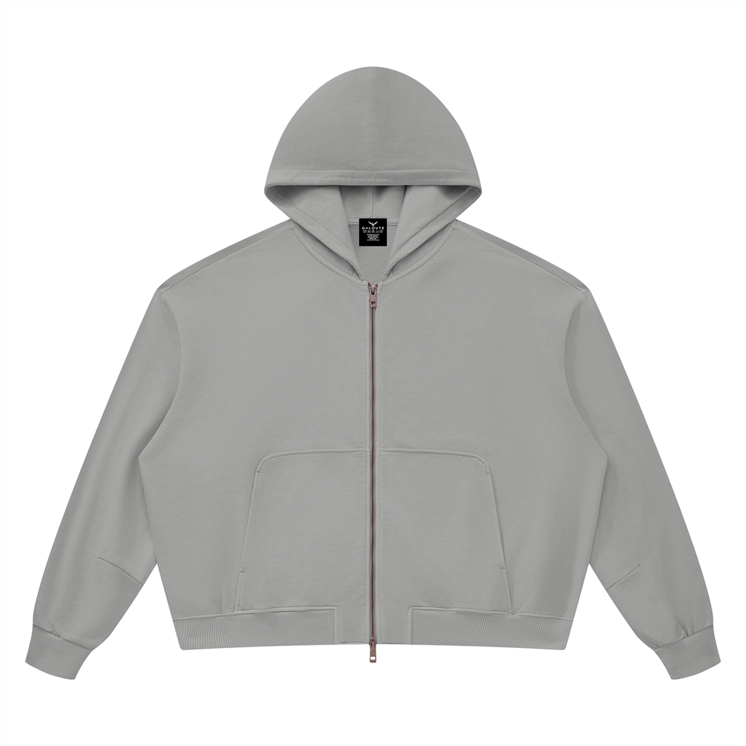 WOMEN HODDIES  Vintage Wash Boxy Full Zip Hoodie