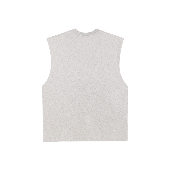 men graphic Raw Edge Cotton Tank Top