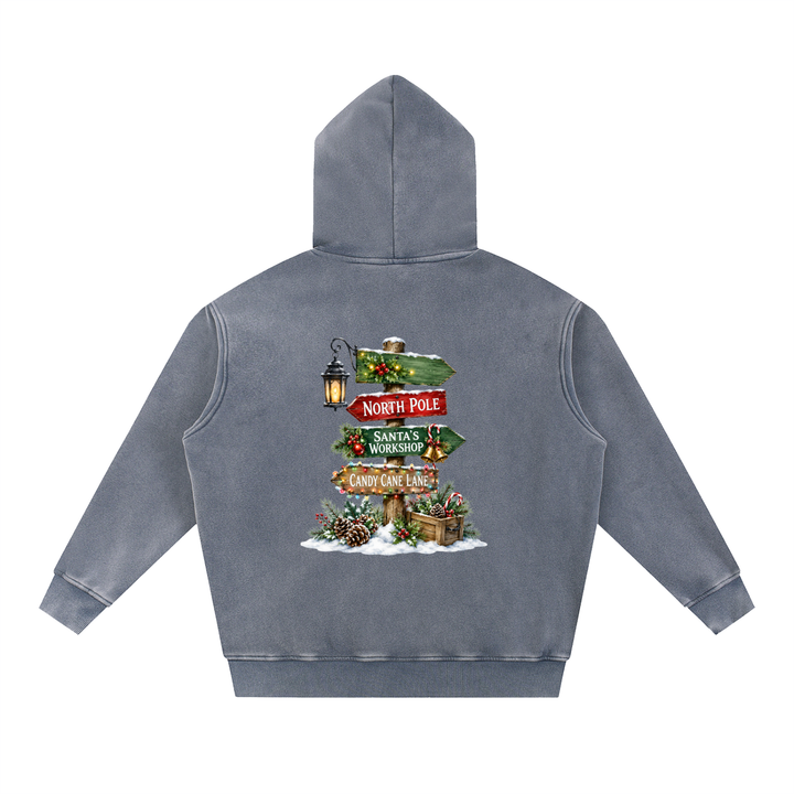 women graphic Snow Wash Fleece Oversize Hoodie