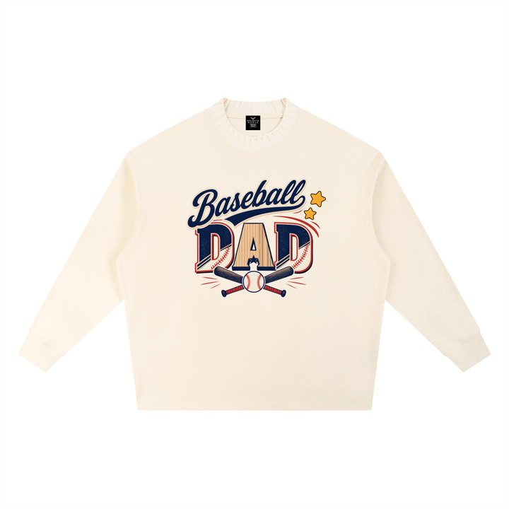 DAD LOVER UNISEX Knitted Round Neck Oversize Sweatshirt