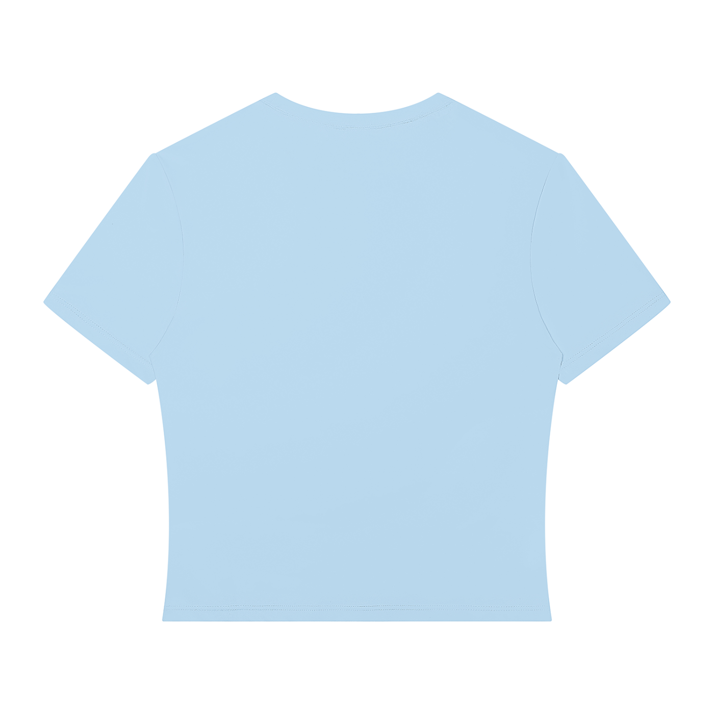 Wing Logo Performance Crop Tee in Sky Blue, back view.