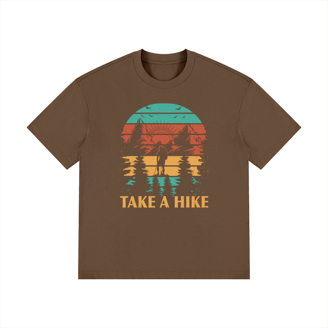 hiking lover Take A Hike Retro Sunset Mountain Tee