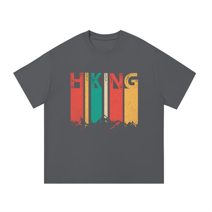 Hiking Retro Vintage Stripe Typography Tee