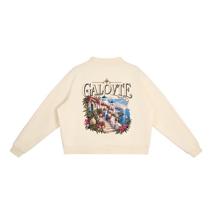 women graphic Essential Fleece Mock-Neck Crew Sweatshirt