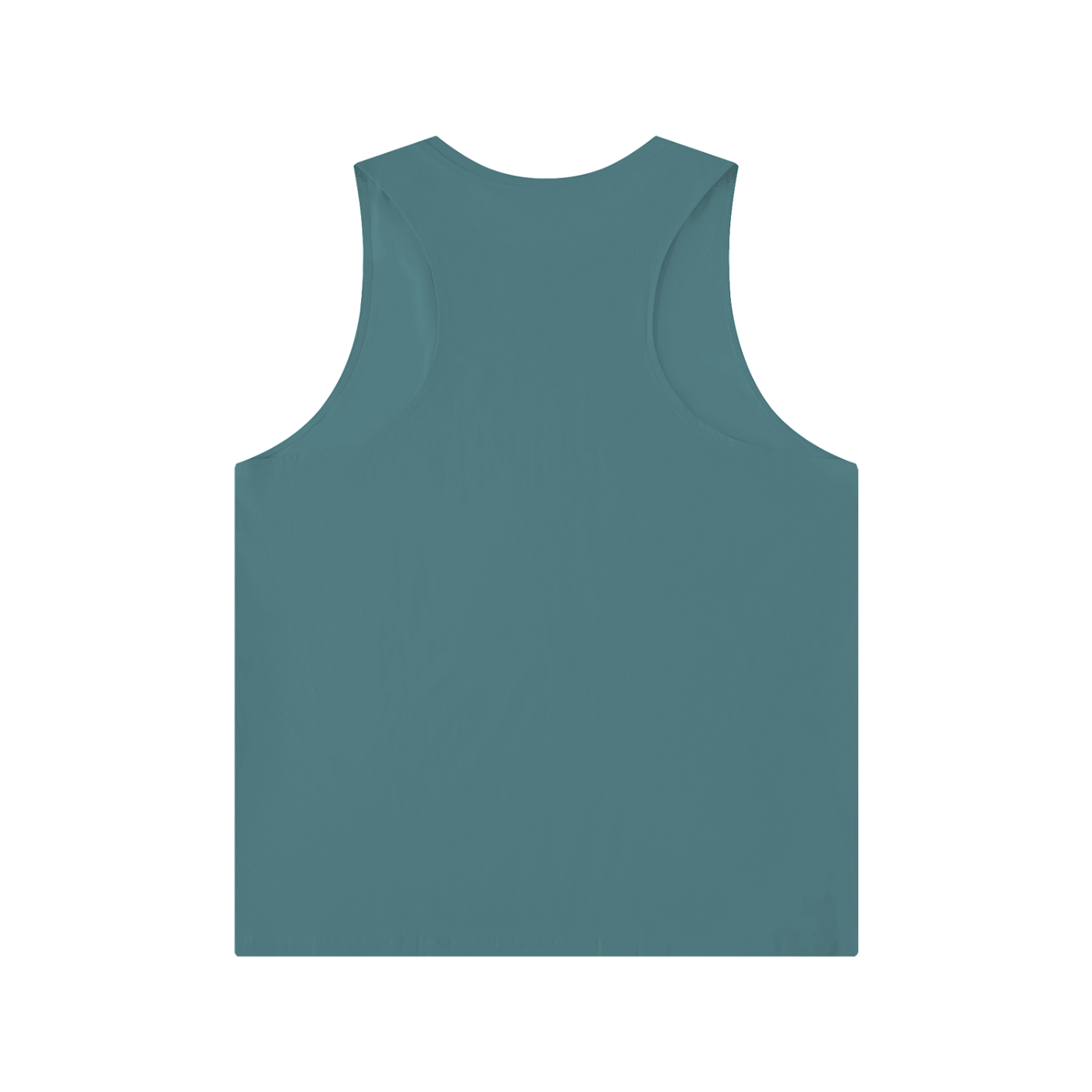 Wing Logo Crewneck Tank Top — Teal in Light Blue, back view.