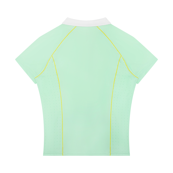 Women’s gym wear Slim Fit Quarter-Zip Polo Shirt