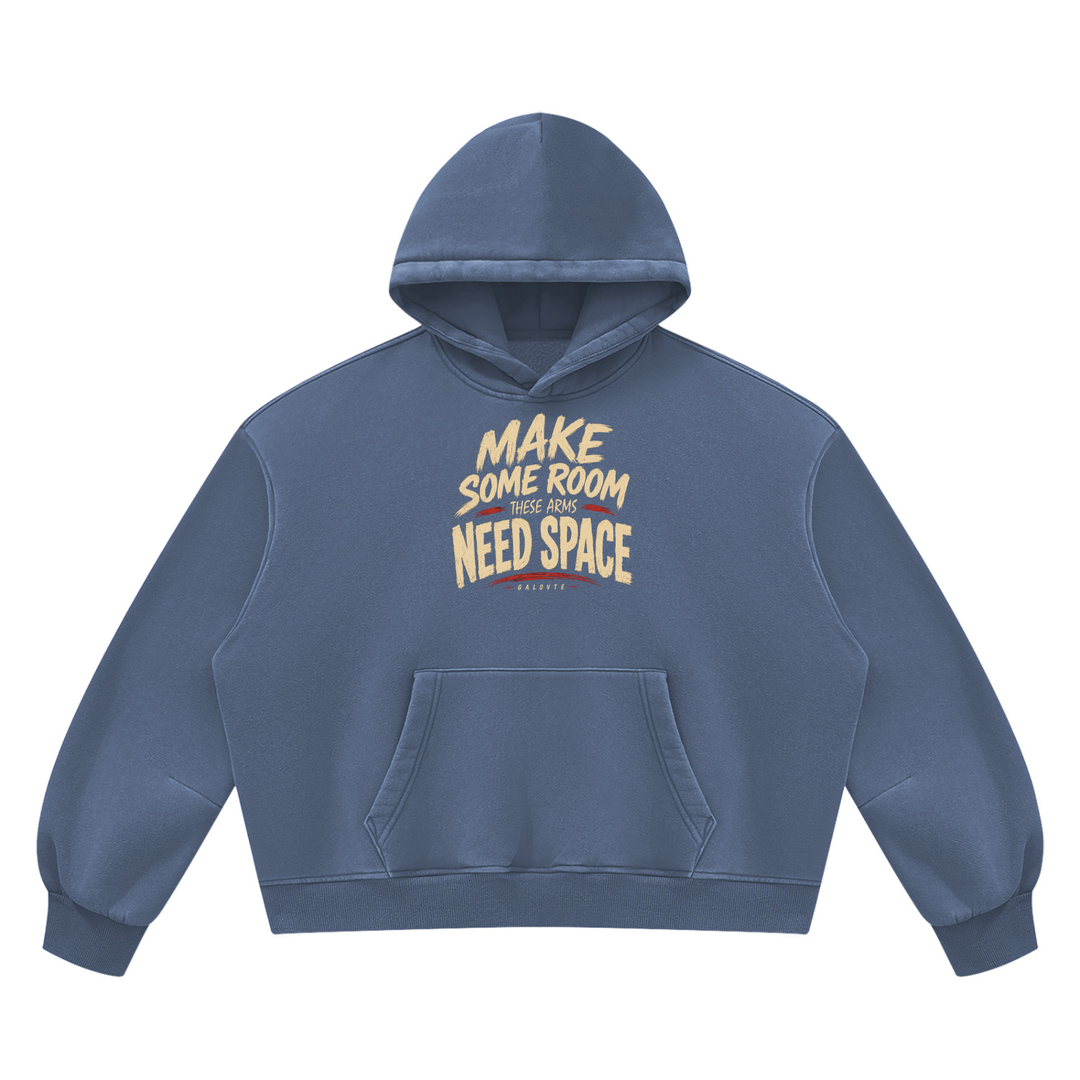 MEN GYM WEAR Unisex Vintage Wash Boxy Fleece Hoodie