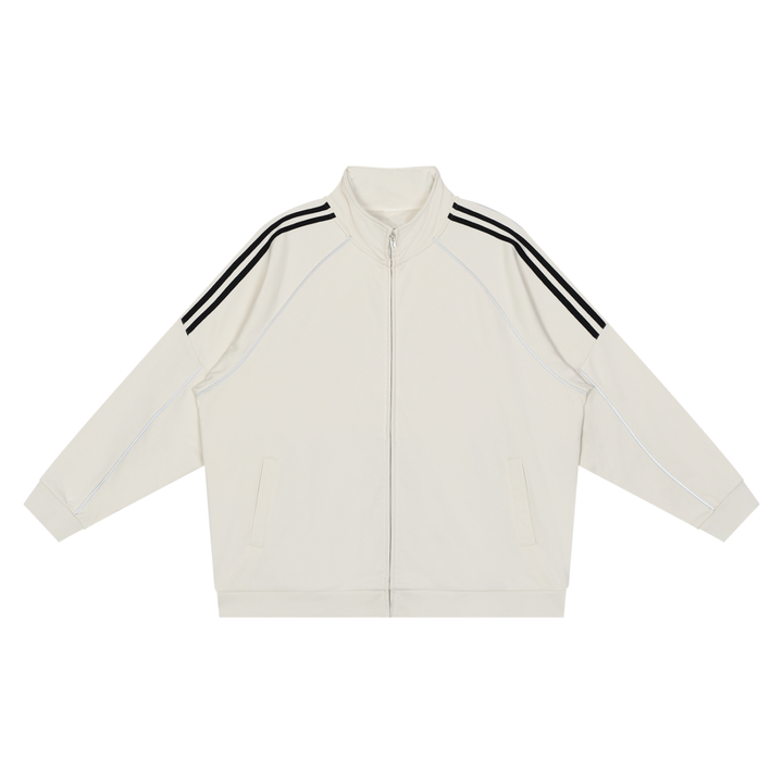 MEN COAT AND JACKET Reflection Striped Raglan Sleeve  Jacket