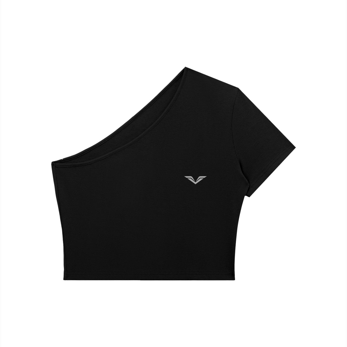 Wing Logo One-Shoulder Crop Top