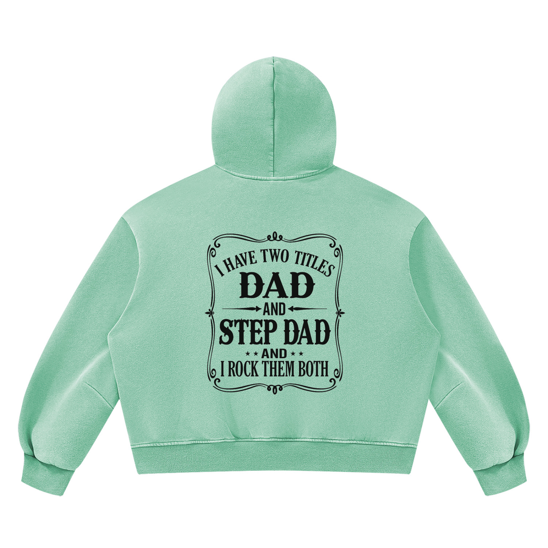 DAD LOVER Unisex Vintage Wash Boxy Fleece Hoodie