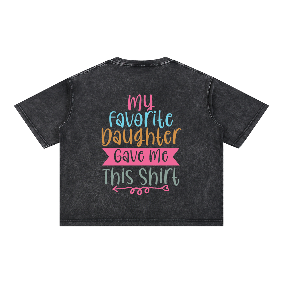 MOM LOVER Mineral Wash Boxy Cotton T-Shirt