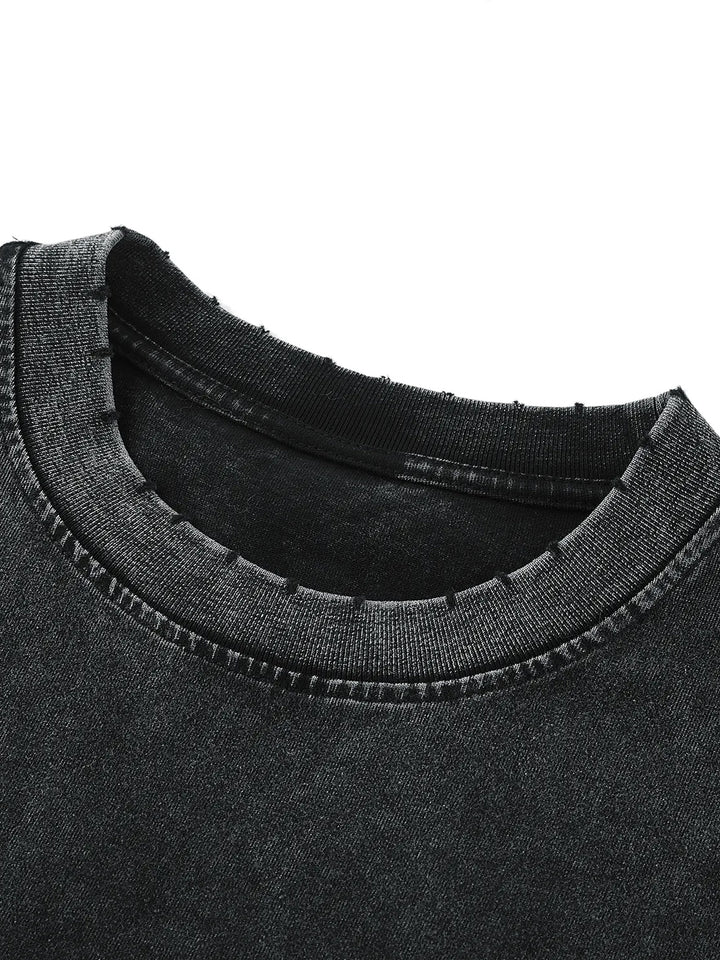 MEN GYM Snow Washed Frayed Hem Tank Top